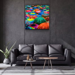 Wallity Cuadro Decorativo de Vidrio Templado Multicolor 60 x 60